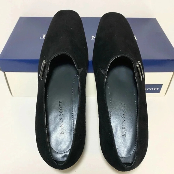 Karen Scott Riley Black Suede Heels Shoe size 6.5 - Picture 5 of 7